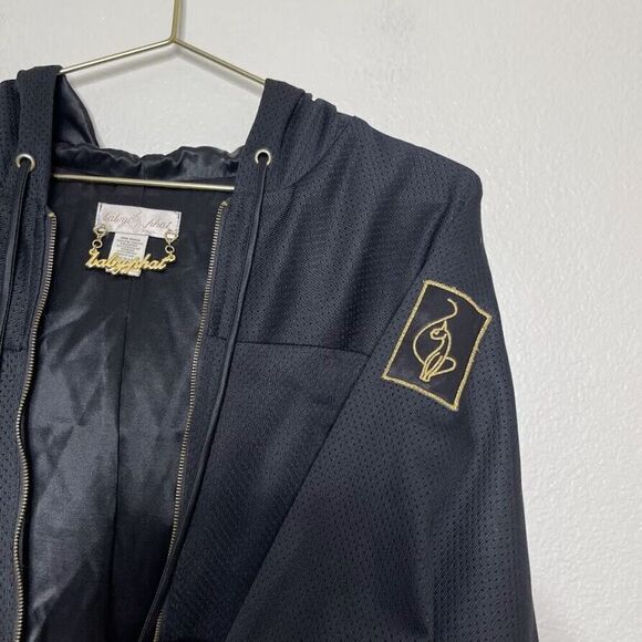 VGT Baby Phat Jacket Size XL Black Mesh Y2K Rare Hoodie Sweatshirt Full Zip Logo - Picture 1 of 12